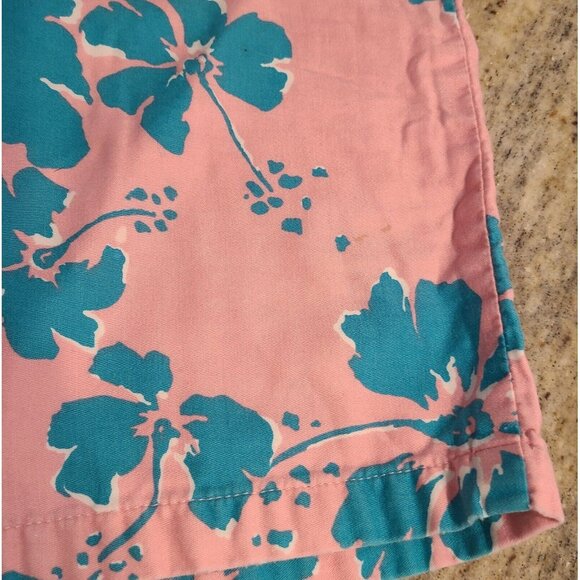 Vintage Men's Size XL Hawaiian Style Honolulu Pink Blue Shorts 36x7 Drawstring - Picture 3 of 13